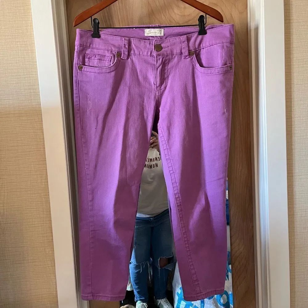 Seven7 Lavender Ankle Jeans sz 12 EUC